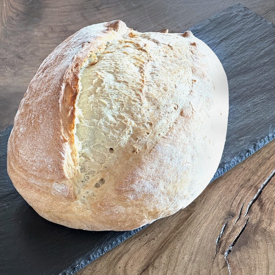 A white tin loaf from The Globe Bakery
